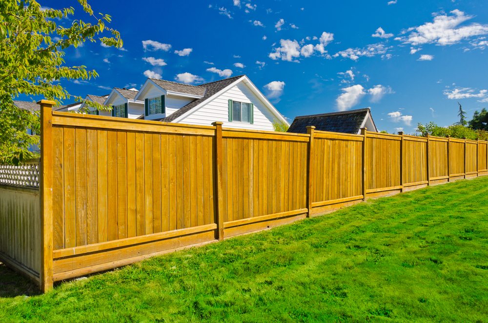 Cap-board wood privacy fence, style we install